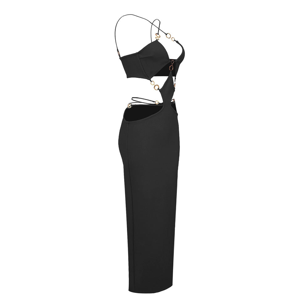 Halter Neck Cutout Bodycon Maxi Dress