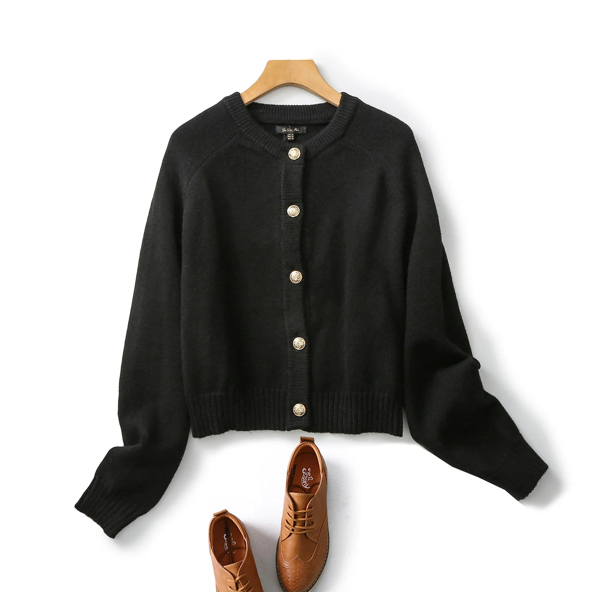 Soft Waxy Wool Texture Button Knit Short Cardigan 4
