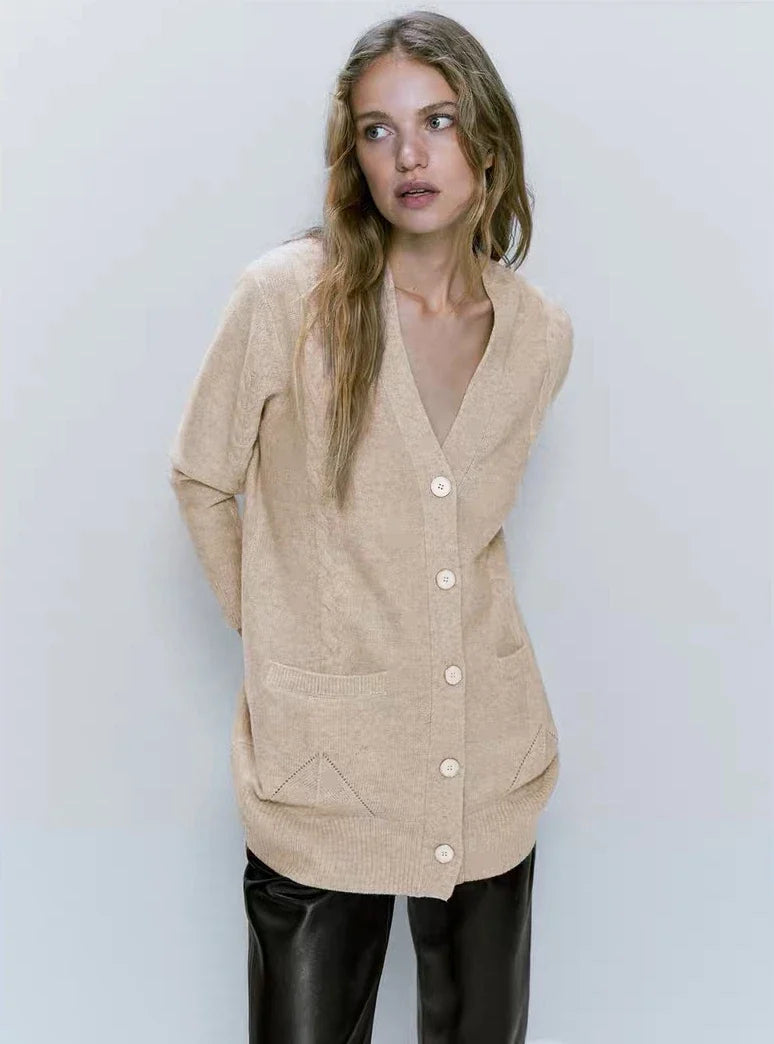 Style Gentle Loose Casual Solid Color Cardigan 2