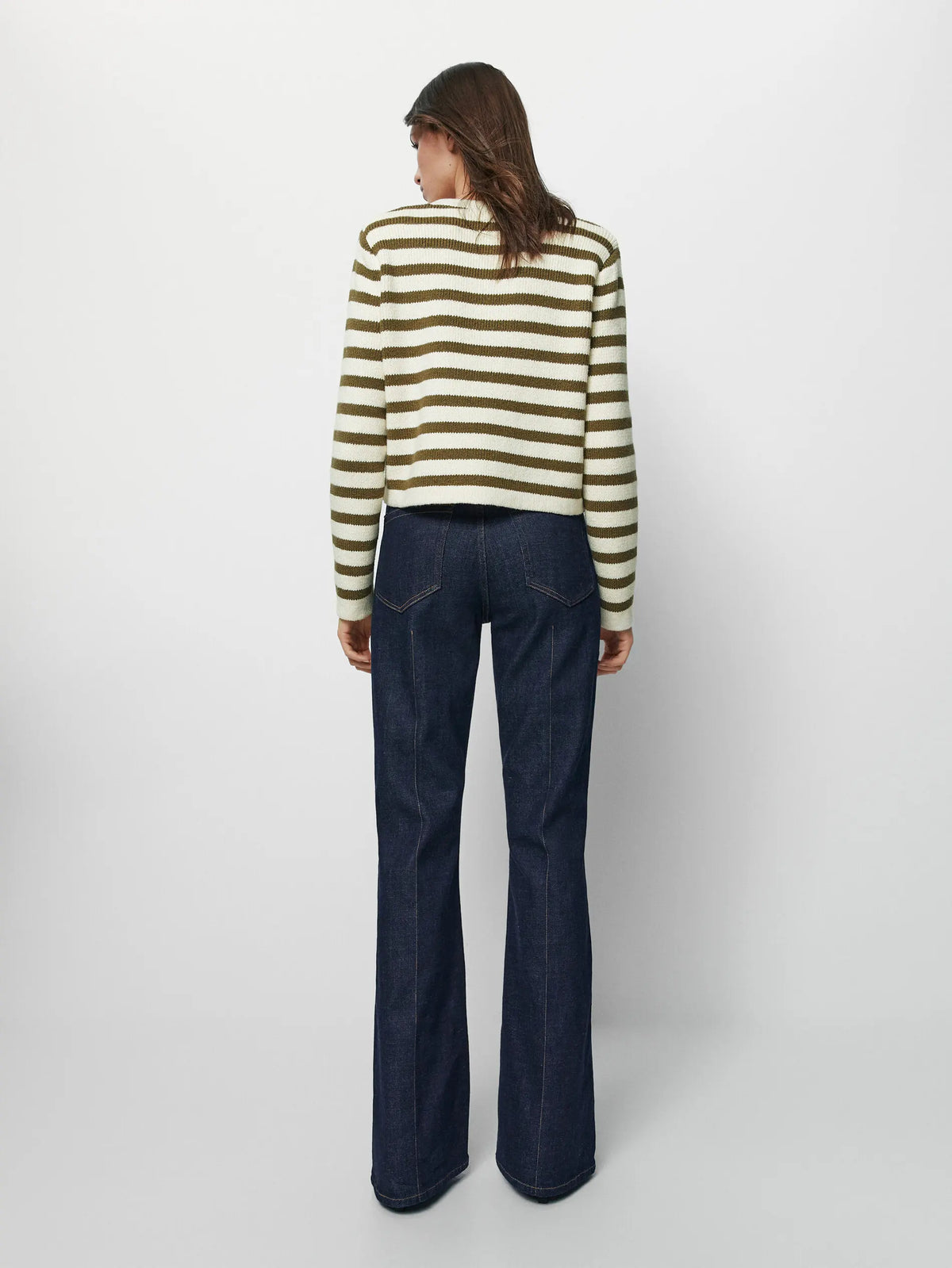 Style Knit with Buckle Stripes Cardigan 4