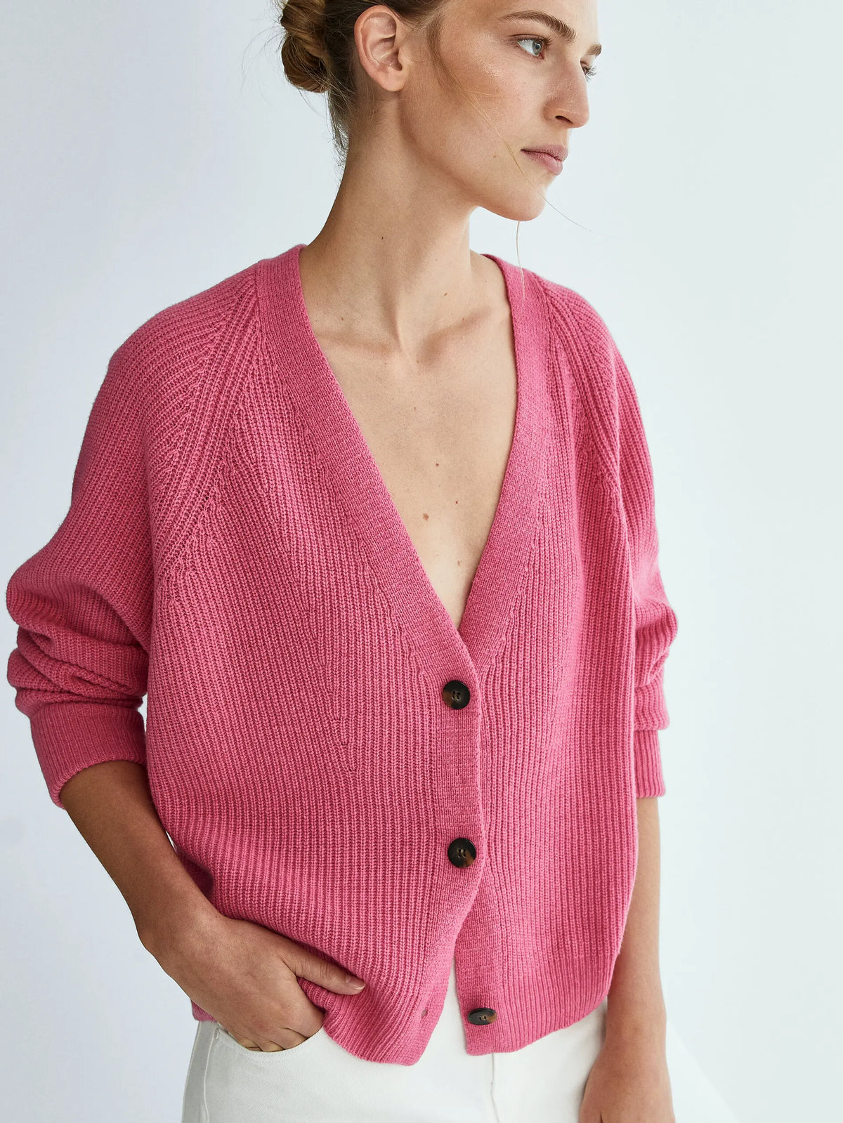 Style Casual Rib Knit Top Cardigan 2