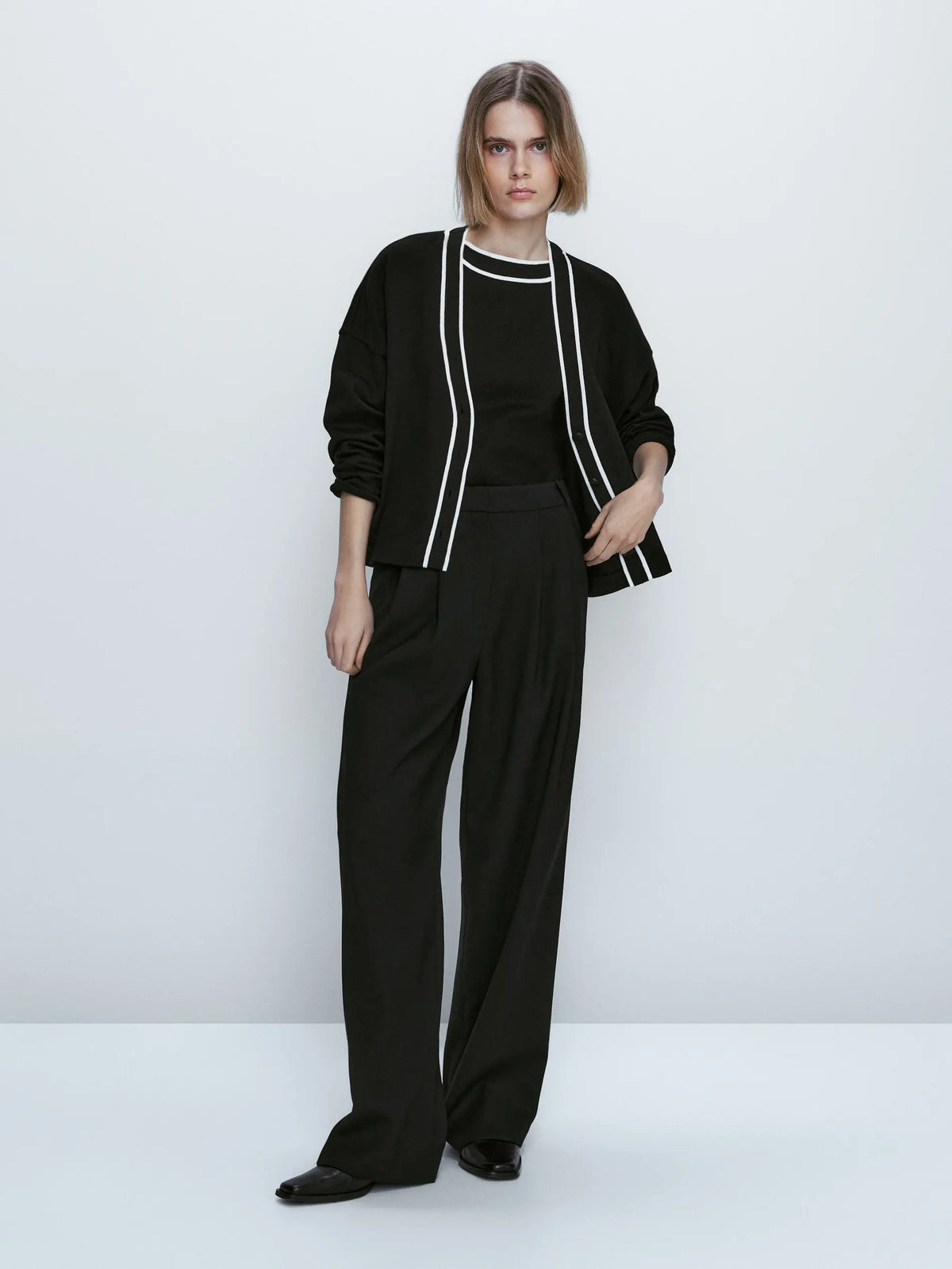 Style College Style Contrast Color Casual Cardigan