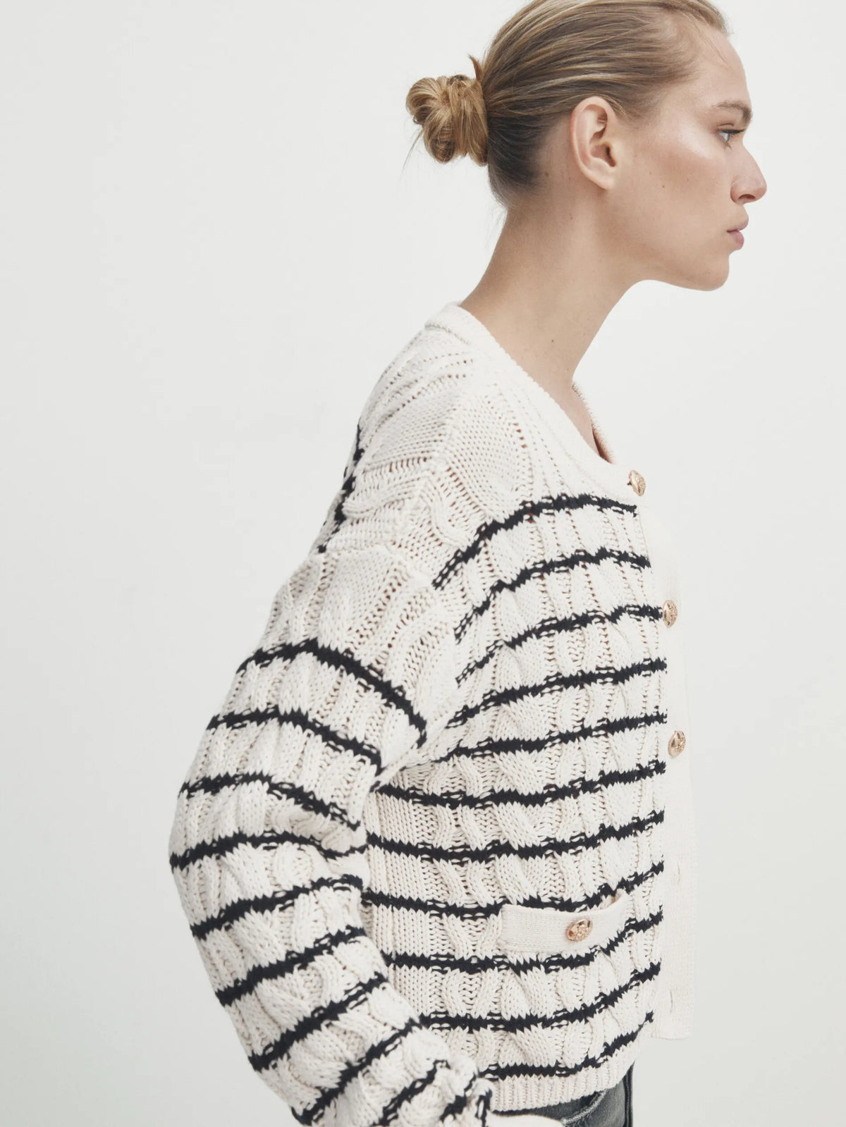 Style Small Fragrance Button Design Texture Cardigan 4