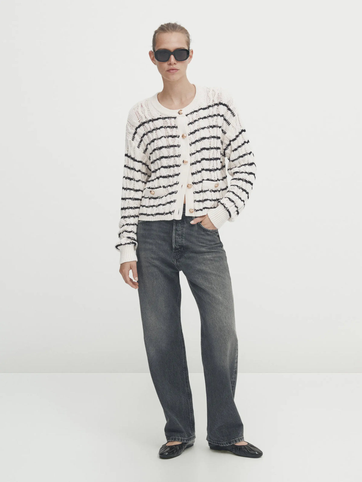 Style Small Fragrance Button Design Texture Cardigan