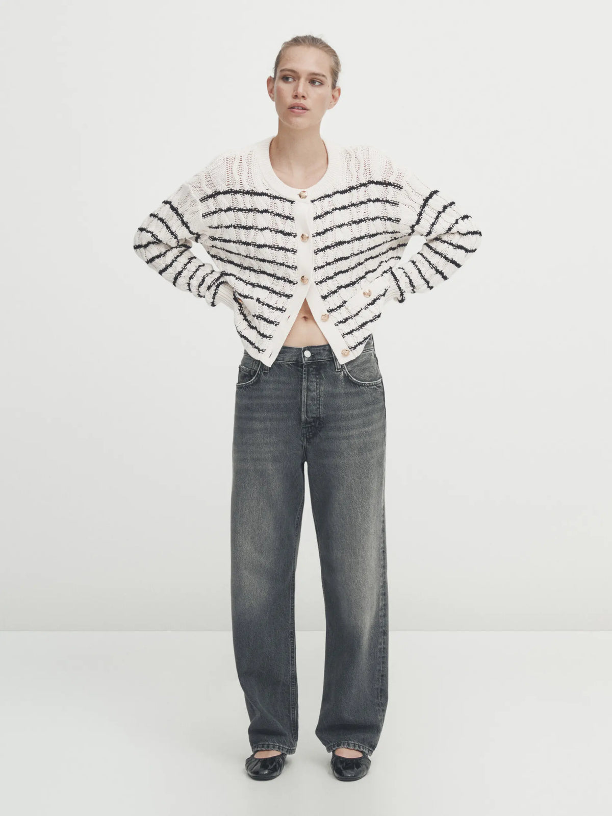 Style Small Fragrance Button Design Texture Cardigan 2