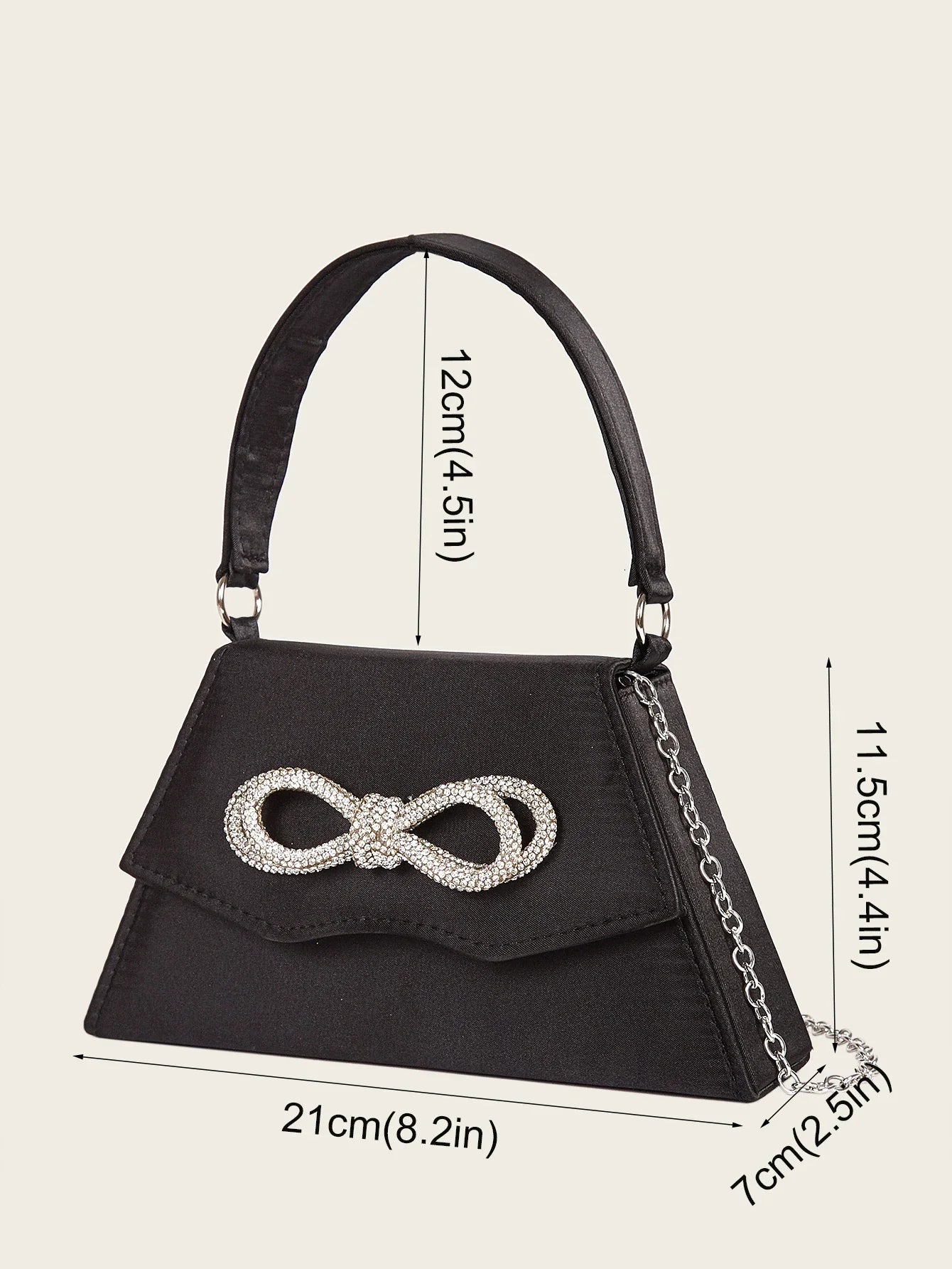 Elegant Silk Rhinestone Bow Wedding Clutch Bag