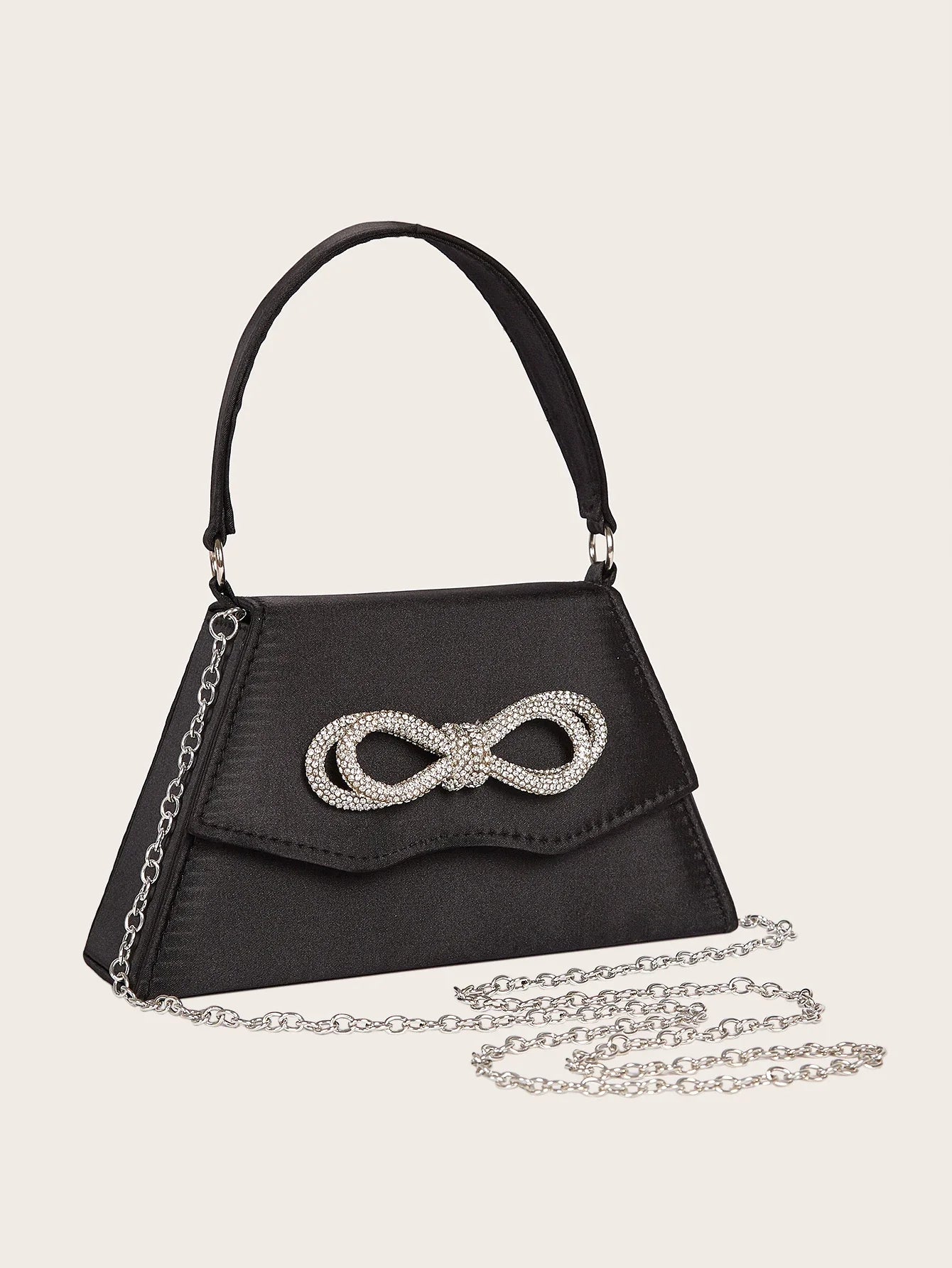 Elegant Silk Rhinestone Bow Wedding Clutch Bag