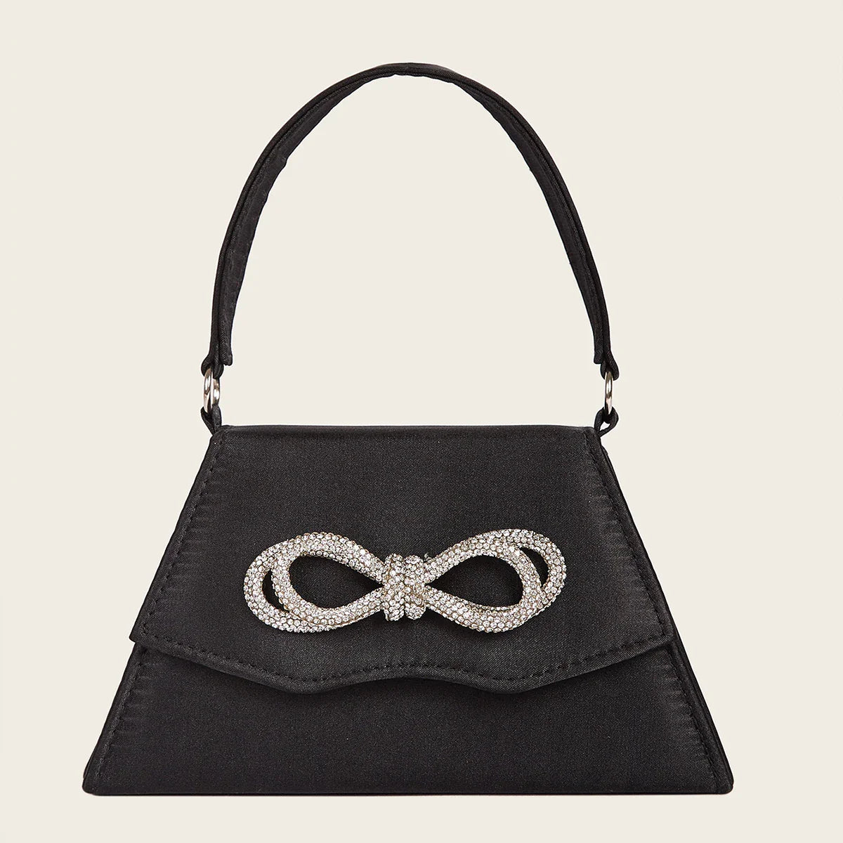 Elegant Silk Rhinestone Bow Wedding Clutch Bag