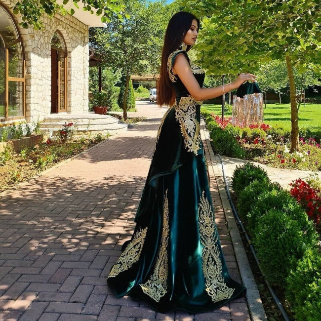 Evening dresses long green | Evening wear Prom Evening Dresses with lace