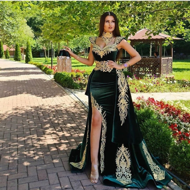 Evening dresses long green | Evening wear Prom Evening Dresses with lace