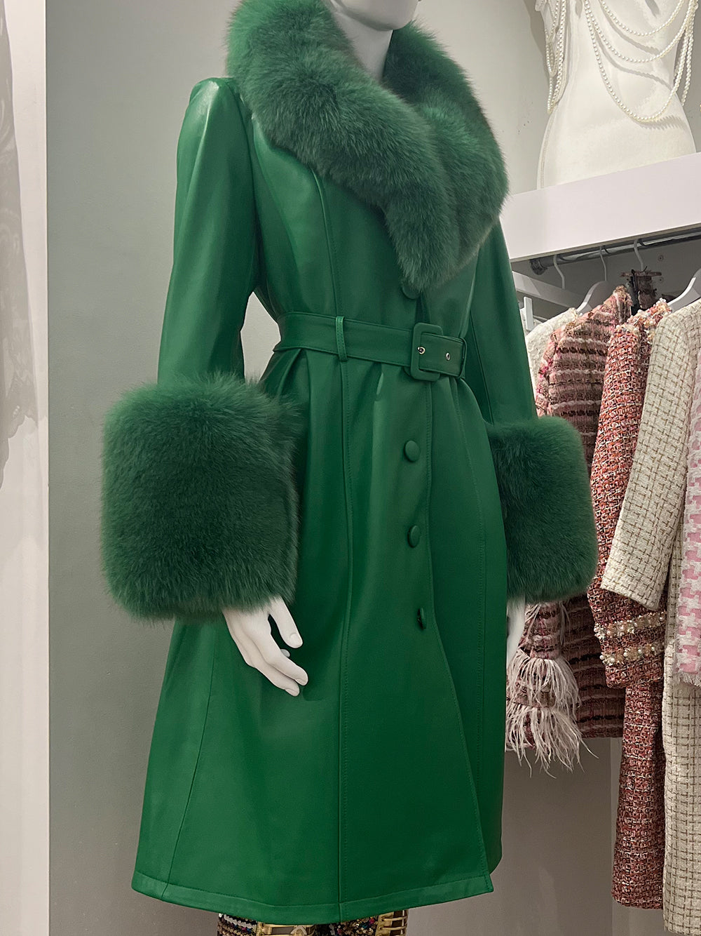 CABRINI Faux Fur Genuine Leather Coat 5