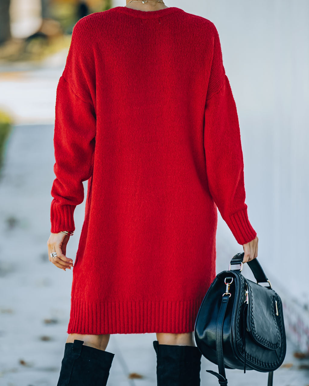 Smoky Mountain Red Sweater Dress for Effortless Style