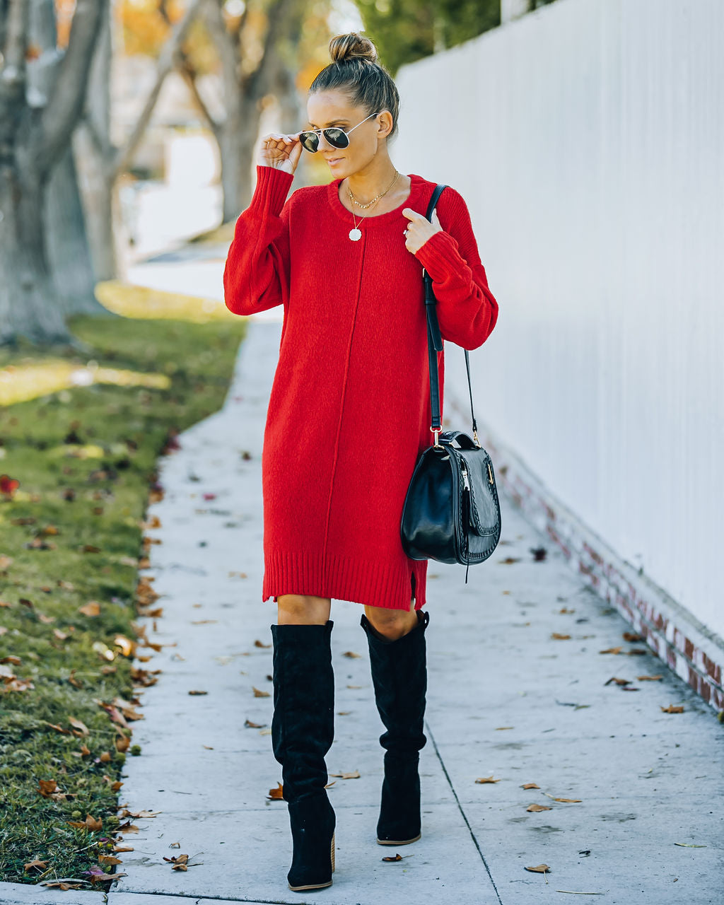 Smoky Mountain Red Sweater Dress for Effortless Style