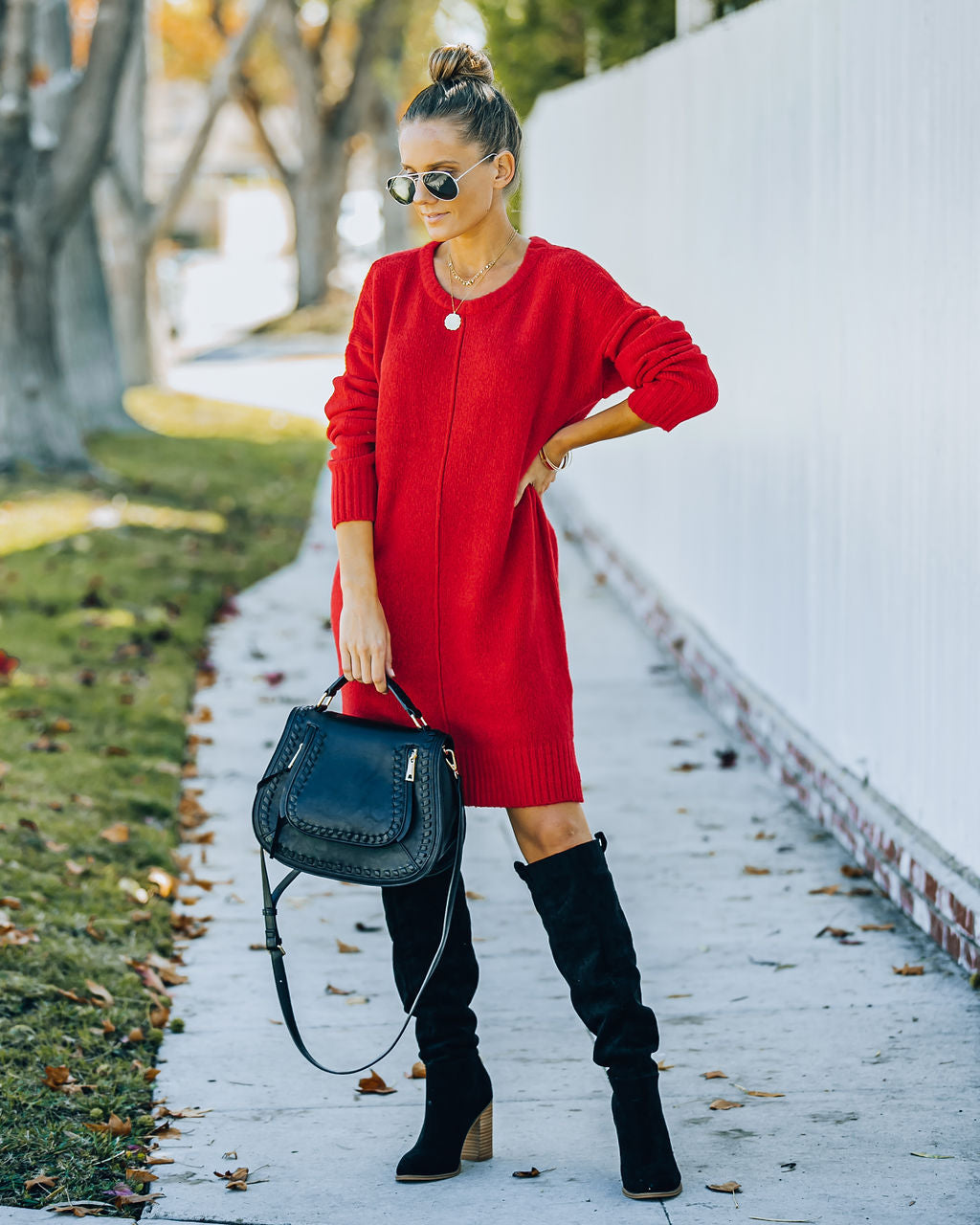 Smoky Mountain Red Sweater Dress for Effortless Style