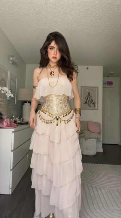 Pretty Strapless Light Pink Chiffon Layered Long Prom Dress Evening Dress Gown D1138