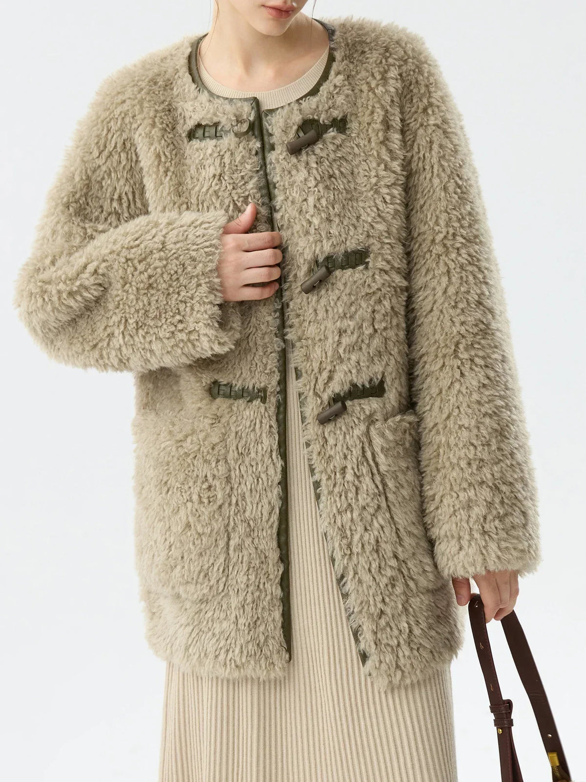 Office One-Piece Lamb Coat 4