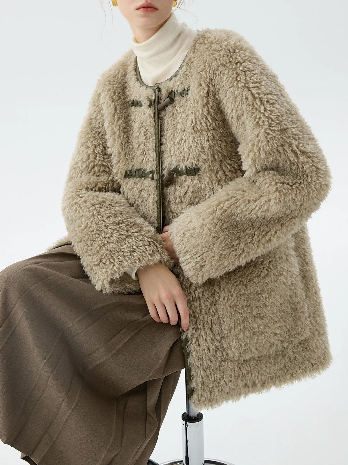 Office One-Piece Lamb Coat 3
