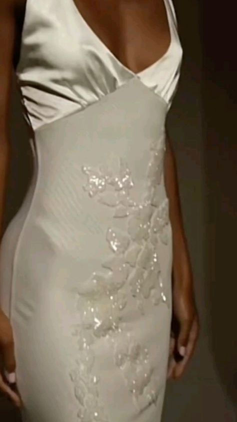 Pretty Ivory V Neck Satin Sequin Mermaid Party Dress Long Prom Gown D1167