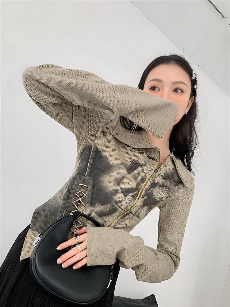 Fairy Grunge Lace Up Asymmetric Cardigan 5