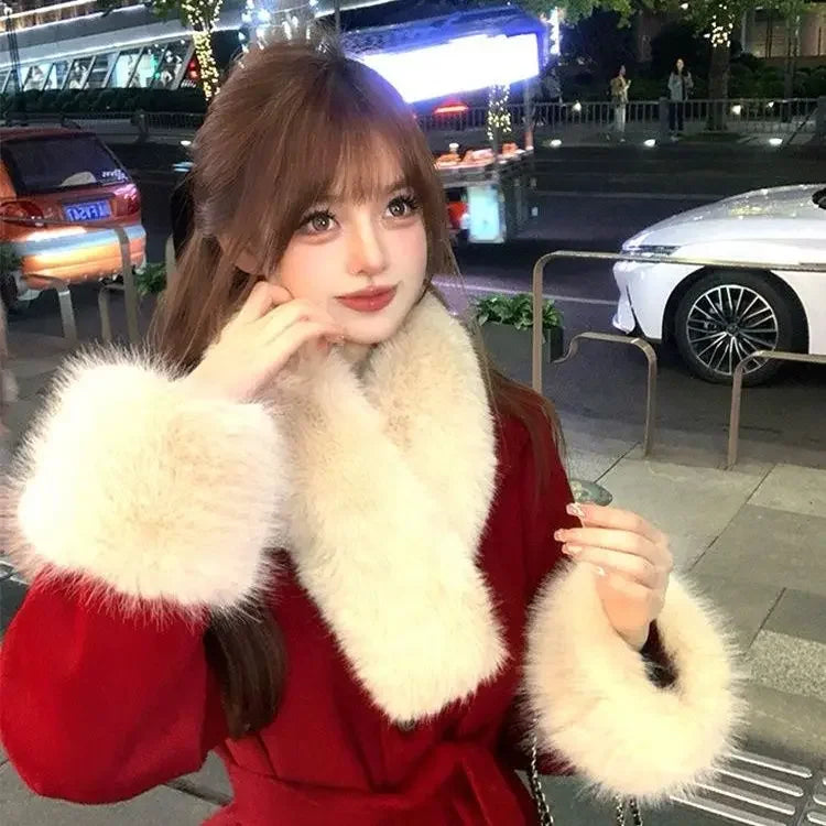 Fall Winter Short Detachable Fur High-end Heavy Slimming Coats - Fashionpara