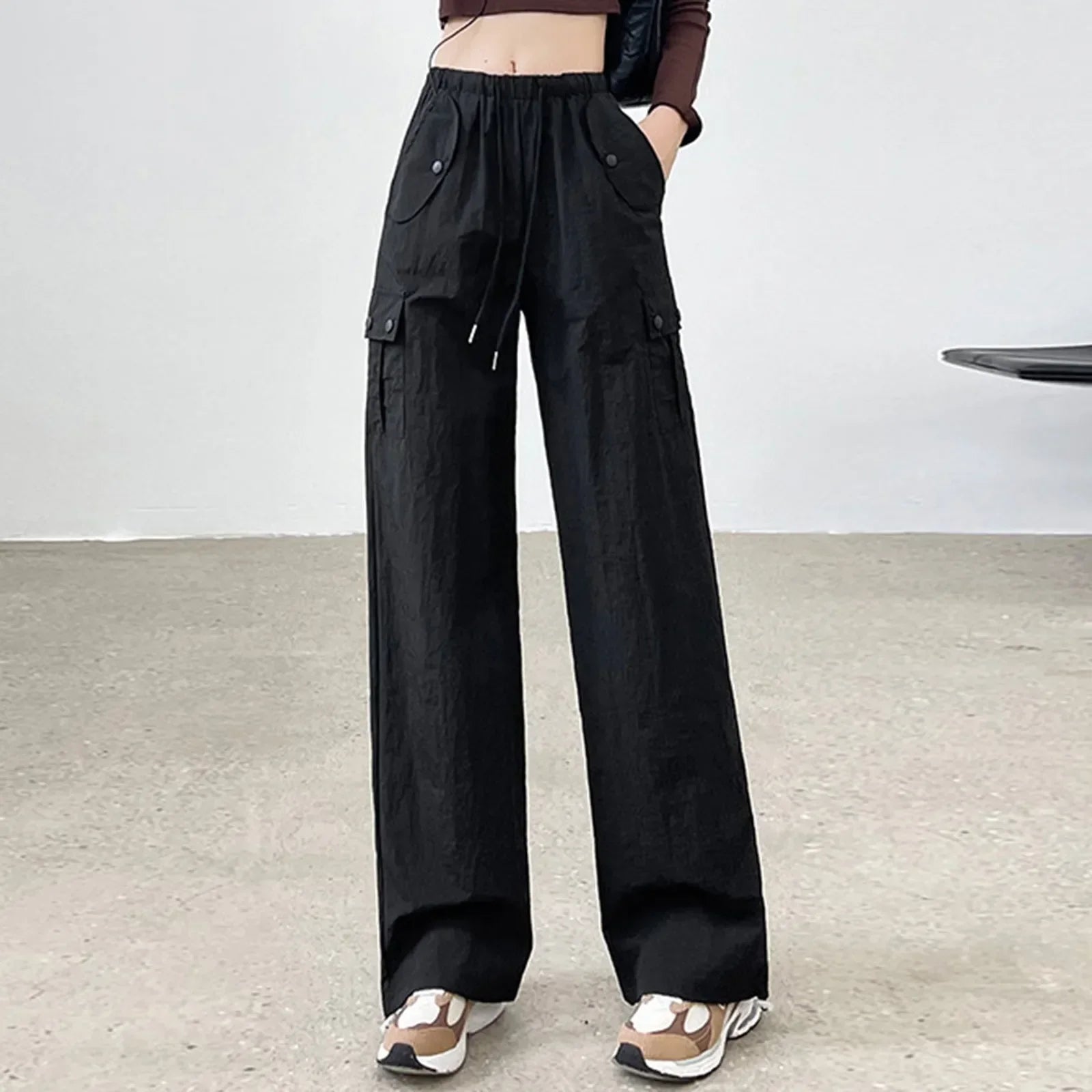 Drawstring Bound Feet Slim Fit Jogger Pants