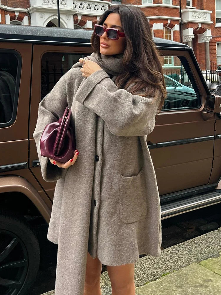 Fashion Knitted Casual Single Breasted Warm Long Sleeve Coats - Fashionpara