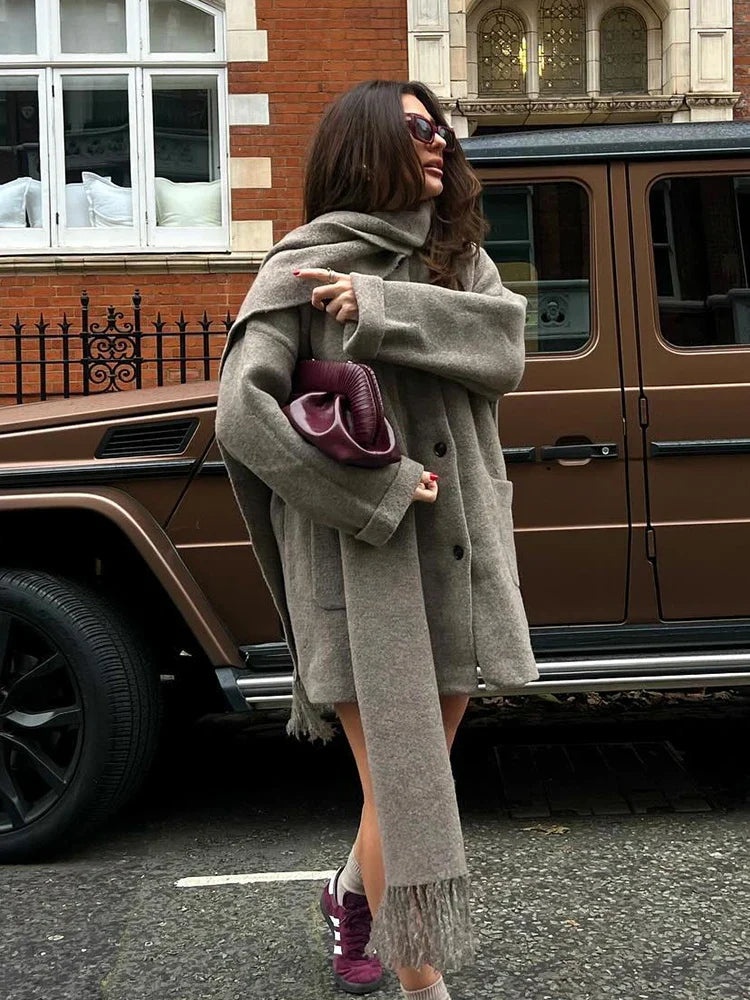 Fashion Knitted Casual Single Breasted Warm Long Sleeve Coats - Fashionpara