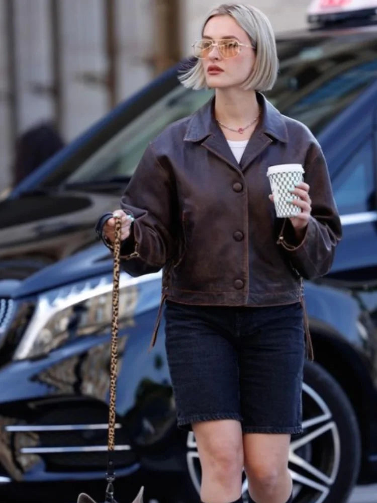 Fashion Lapel Single Breasted Chic Black Loose Casual Coats - Fashionpara