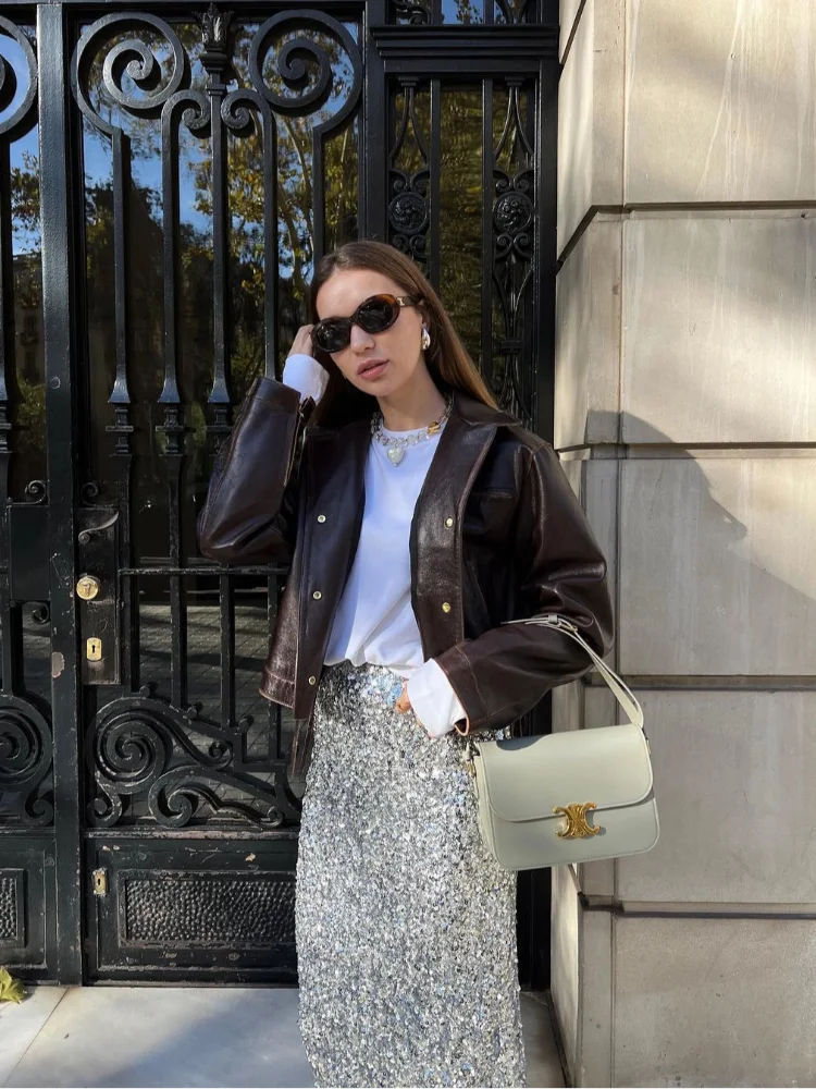 Fashion Lapel Single Breasted Chic Black Loose Casual Coats - Fashionpara