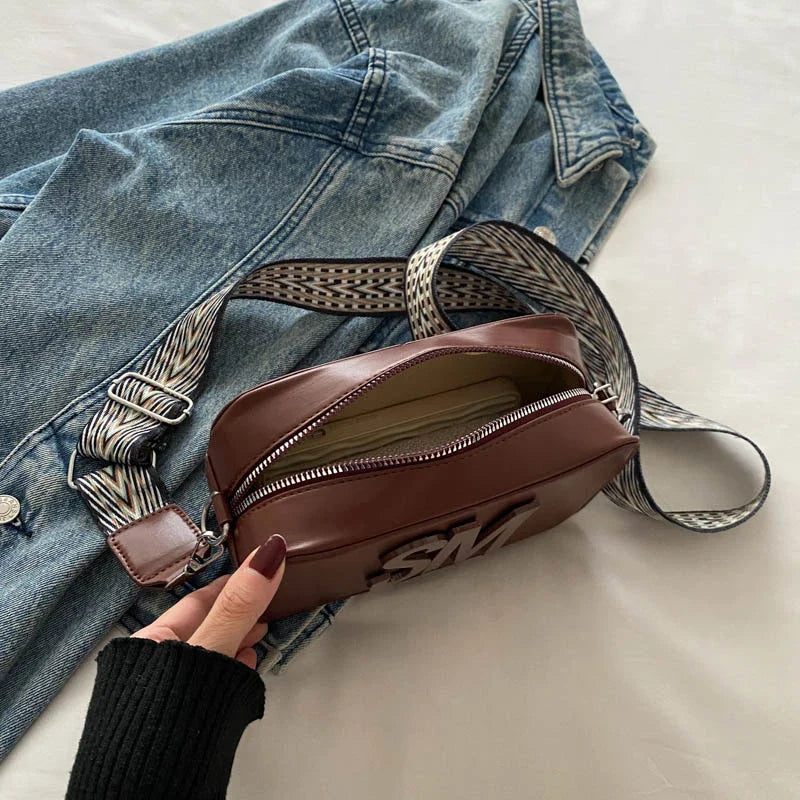 Fashion Leopard Print Letters Crossbody Bag