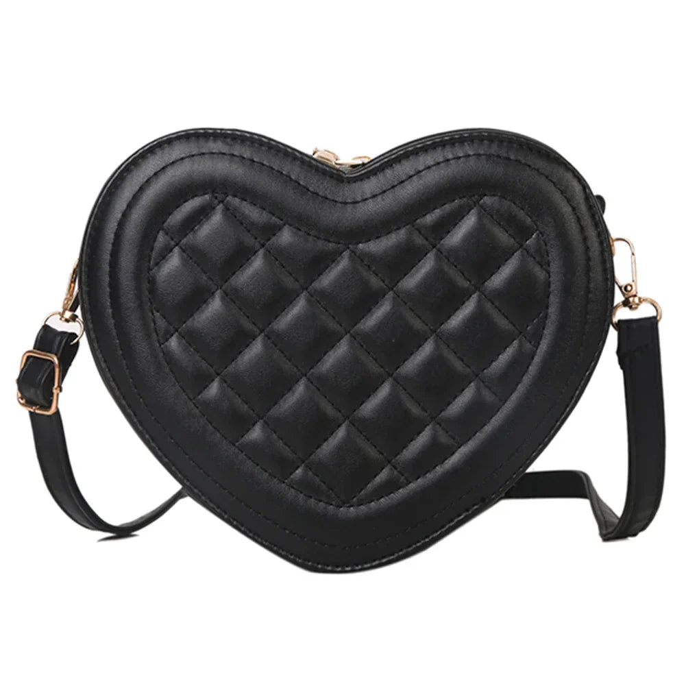 Heart-Shaped Leather Crossbody Tote