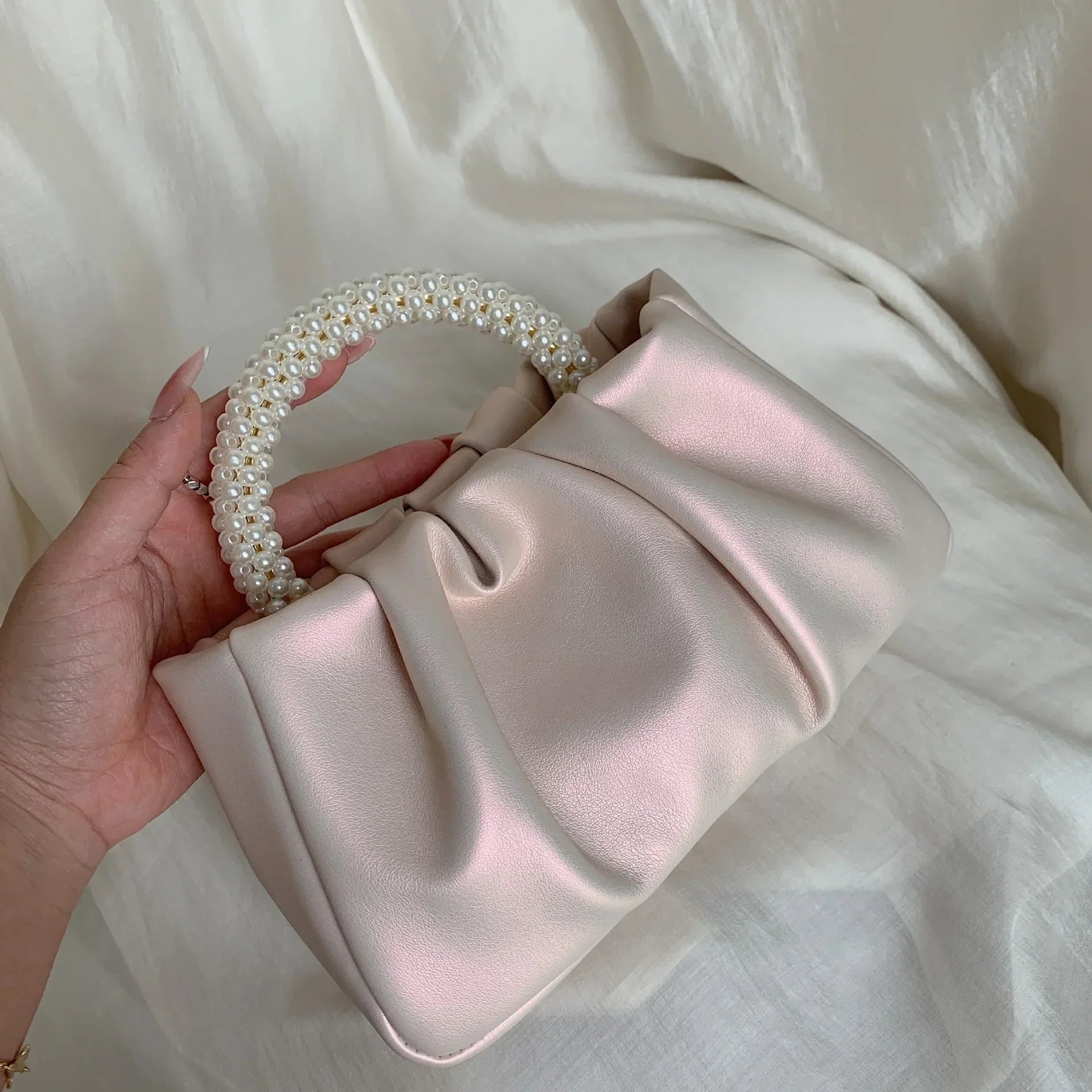 Pearl Handle Dinner Clutch Handbag