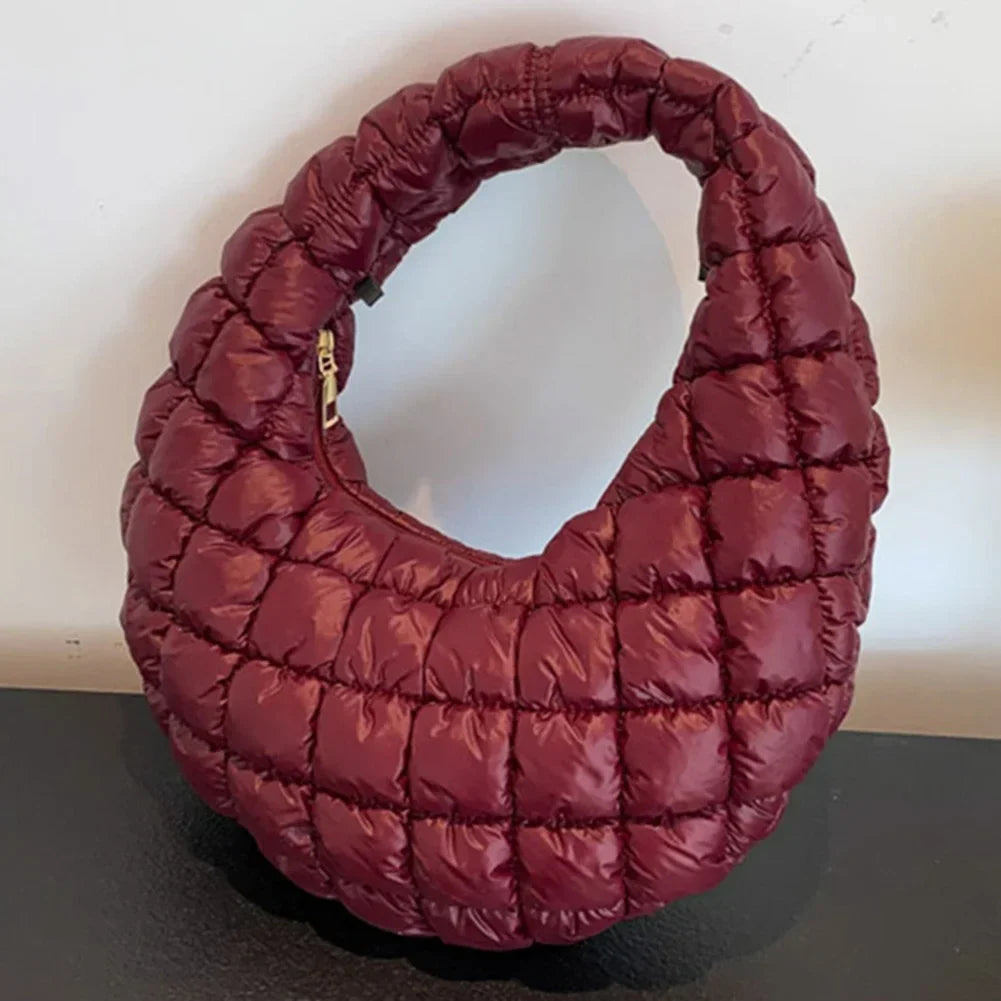 Fashion Quilted Puffer Cloud Pleated Shoulder Handbag