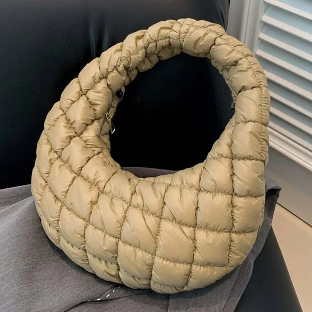 Fashion Quilted Puffer Cloud Pleated Shoulder Handbag
