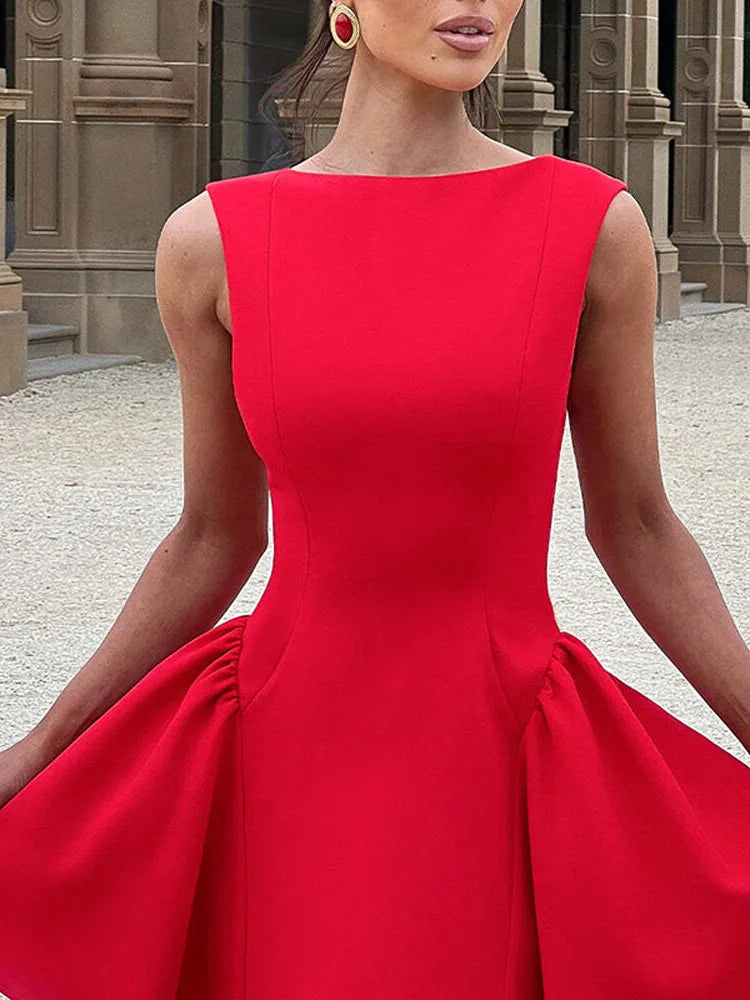 Backless A-Line Sleeveless Mini Dress for Ladies Night Christmas Party - Fashionpara