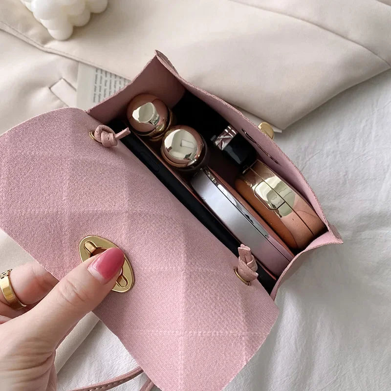 Simple PU Leather Mobile Phone Coin Crossbody Handbag - Fashionpara