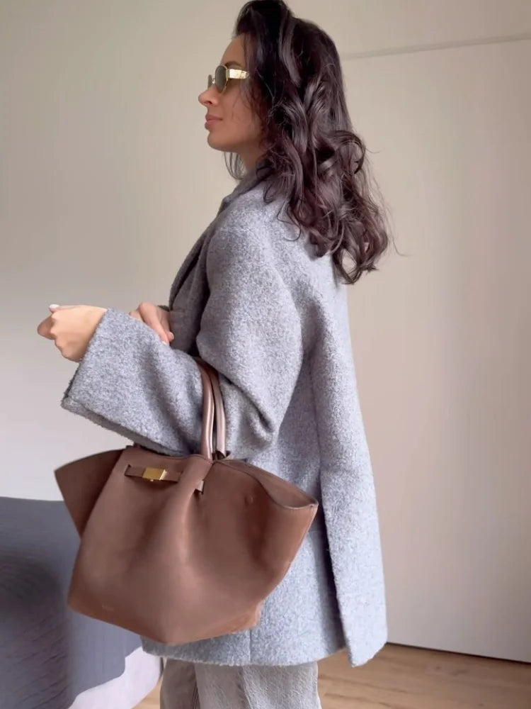 Thick Warm Wool Blend Blazer 6