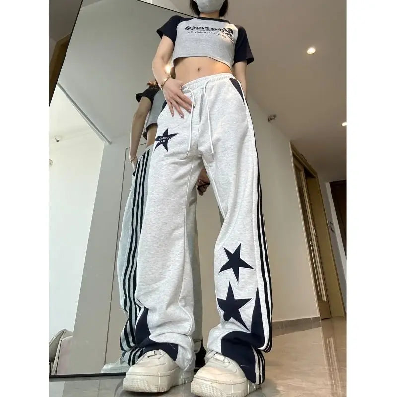 Star Stripe Sports Elastic Waist Pants