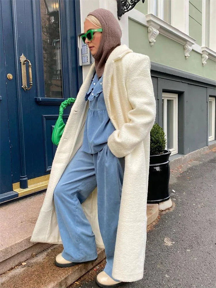 Fashion Thick Blends Elegant Long Sleeve Warm Loose Coats - Fashionpara