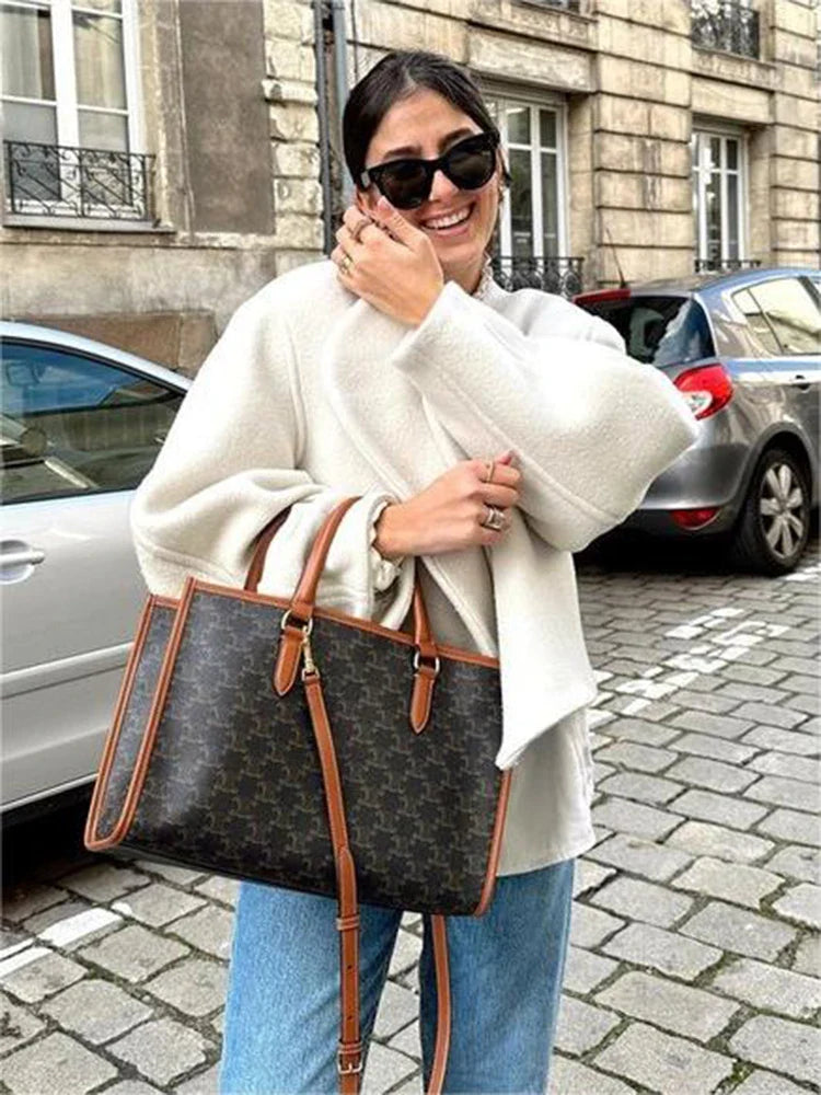 Fashion White Thicken Long Sleeve Faux Wool Chic Coats - Fashionpara