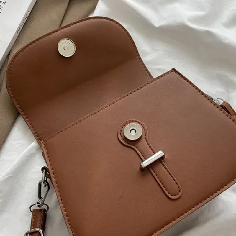 PU Leather Saddle Crossbody Shoulder Bag