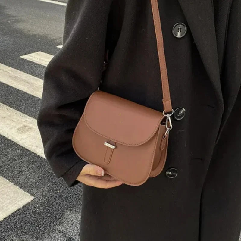 PU Leather Saddle Crossbody Shoulder Bag
