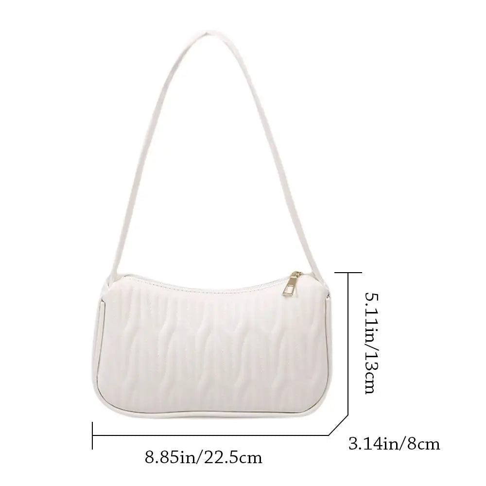 Solid Color PU Leather Women Shoulder Bag