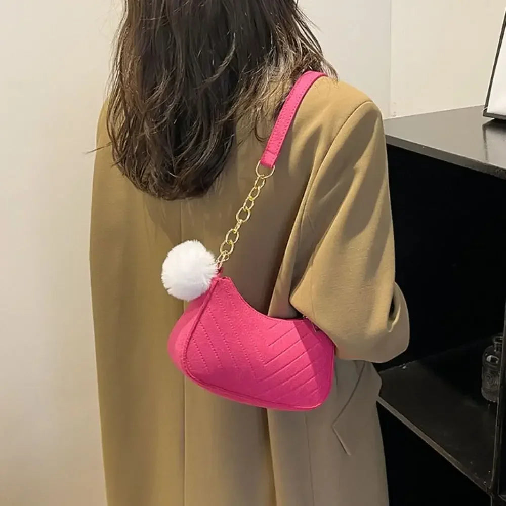 Solid Color Mini Underarm Shoulder Bag