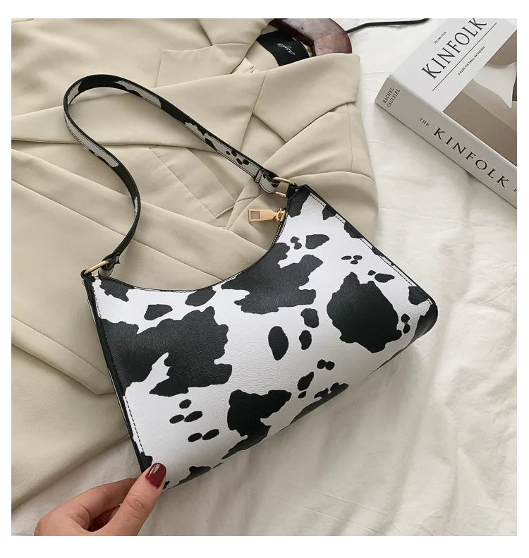 Zebra Print PU Leather Underarm Shoulder Bag