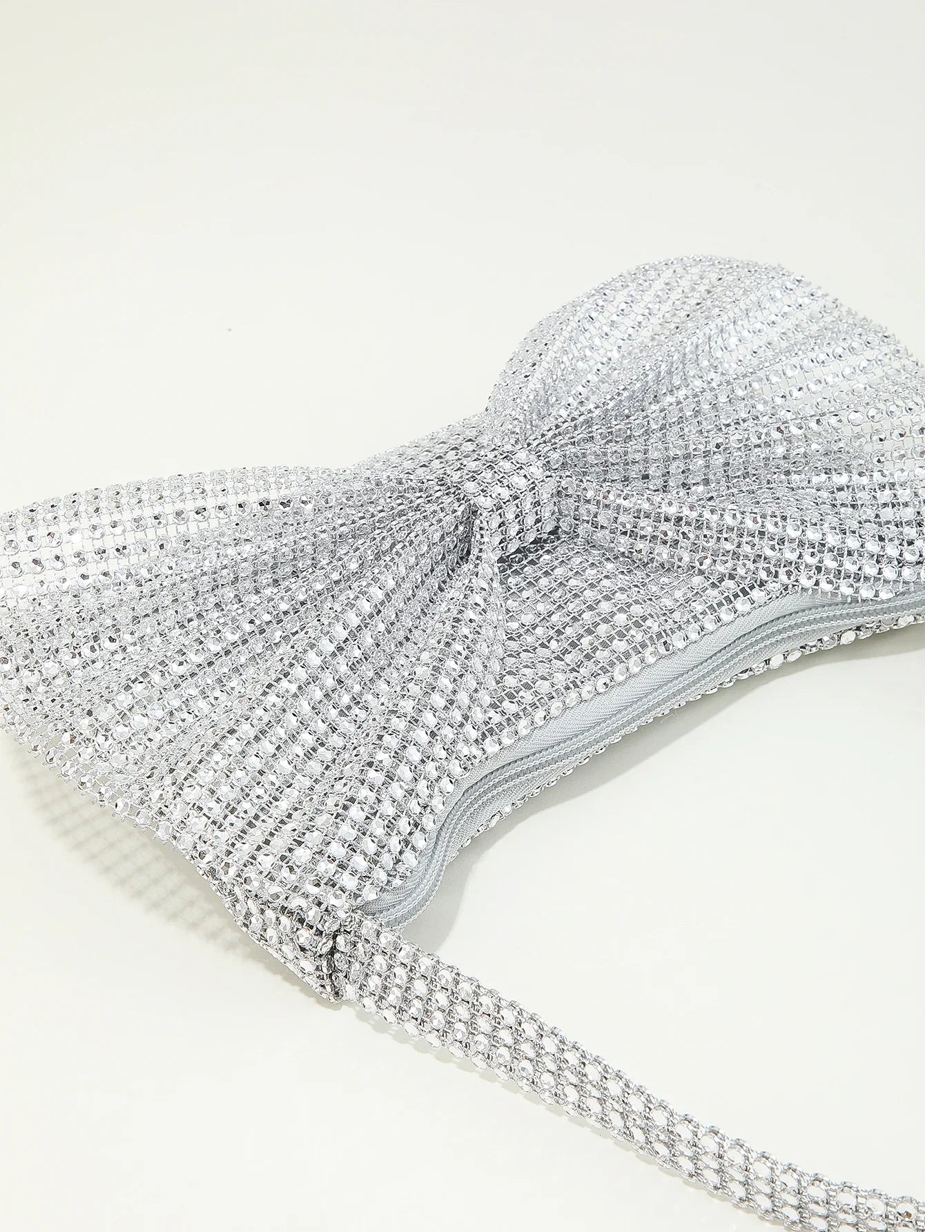 Shiny Rhinestone Bow Evening Clutch Bag - Fashionpara