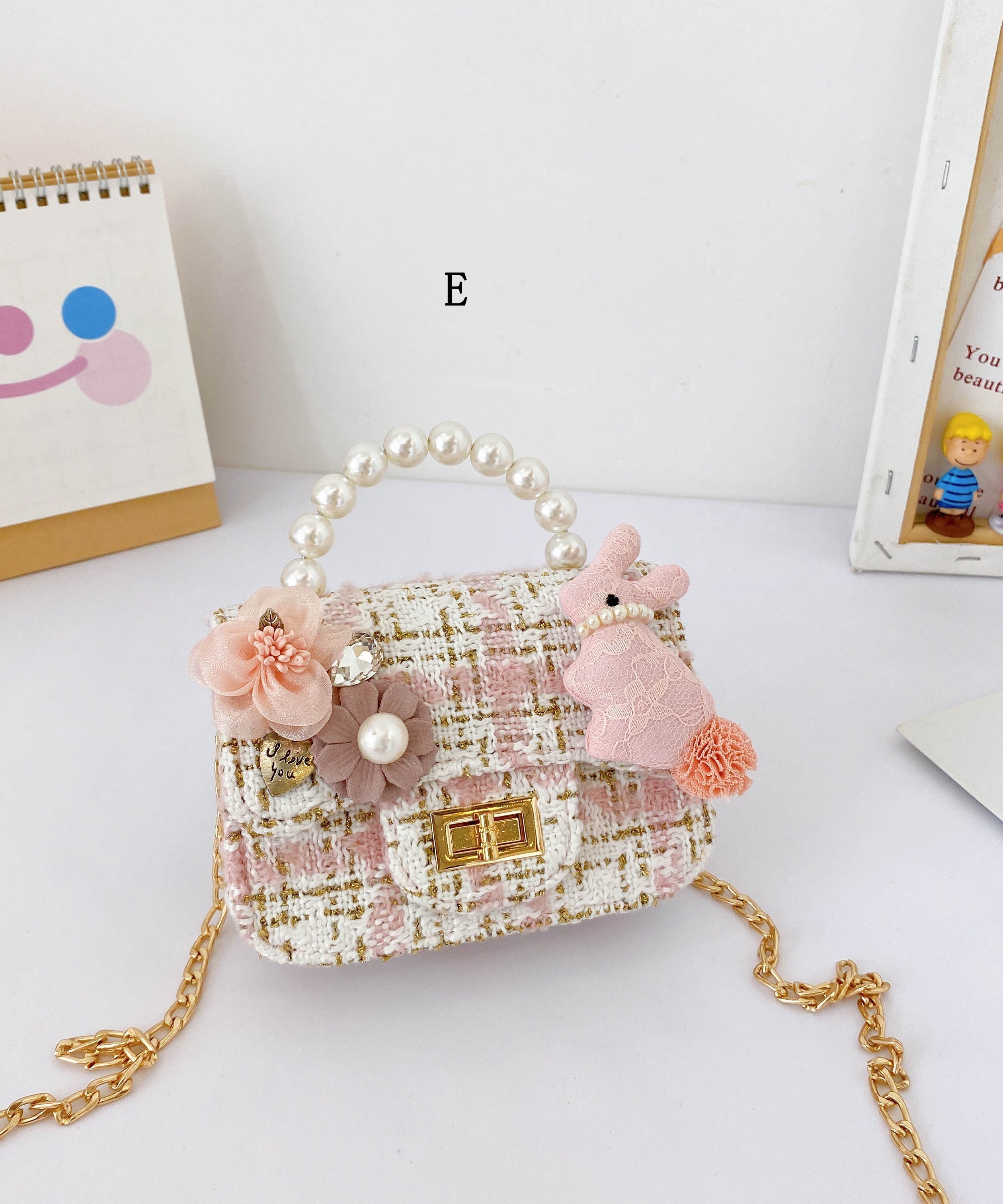 Fashionable Cute Mini Kids Girls Nail bead Messenger Bag