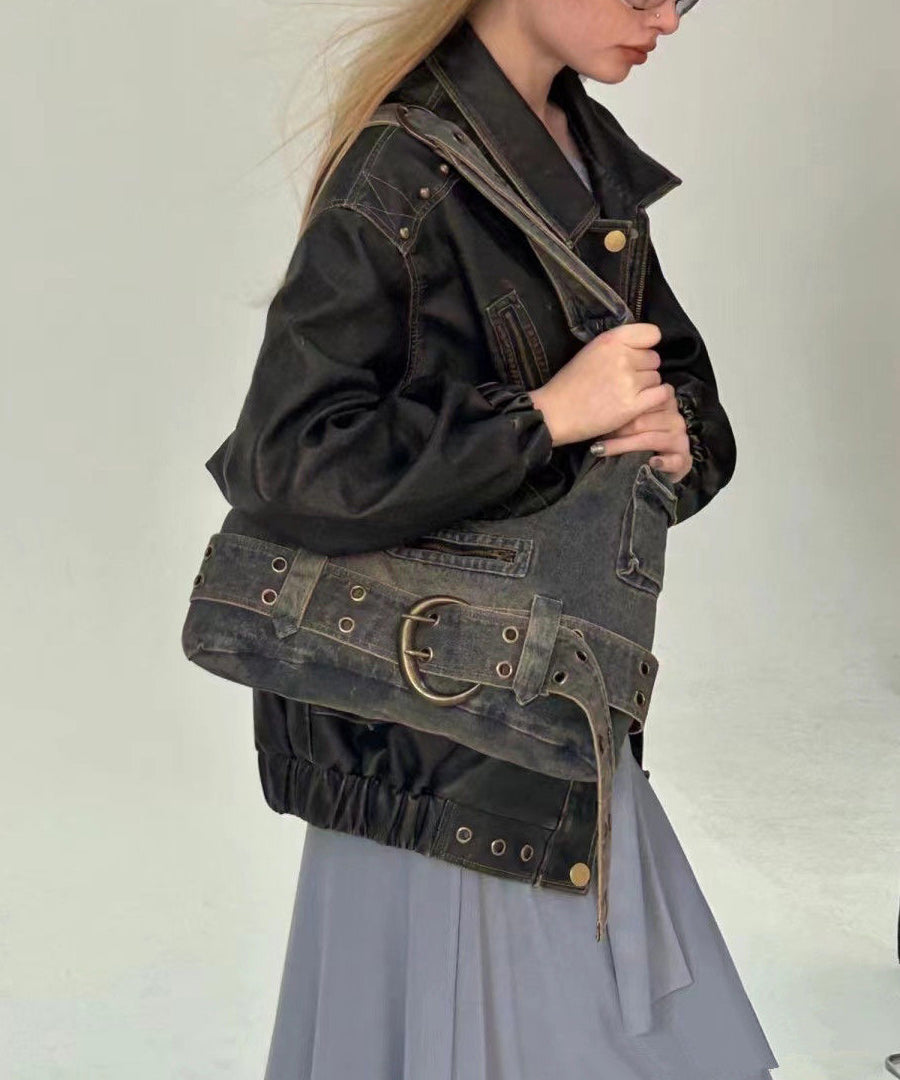 Fashionable Spicy Girl Large Capacity Denim Shoulder Bag