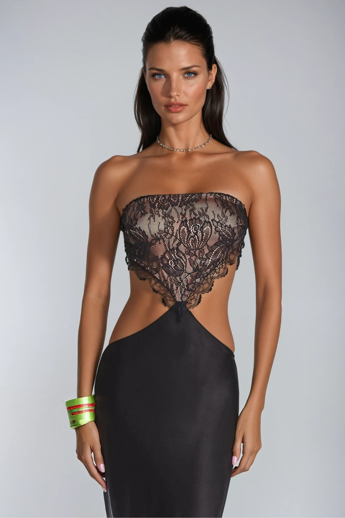 Federica Strapless Deconstruct Lace Maxi Dress - View 4