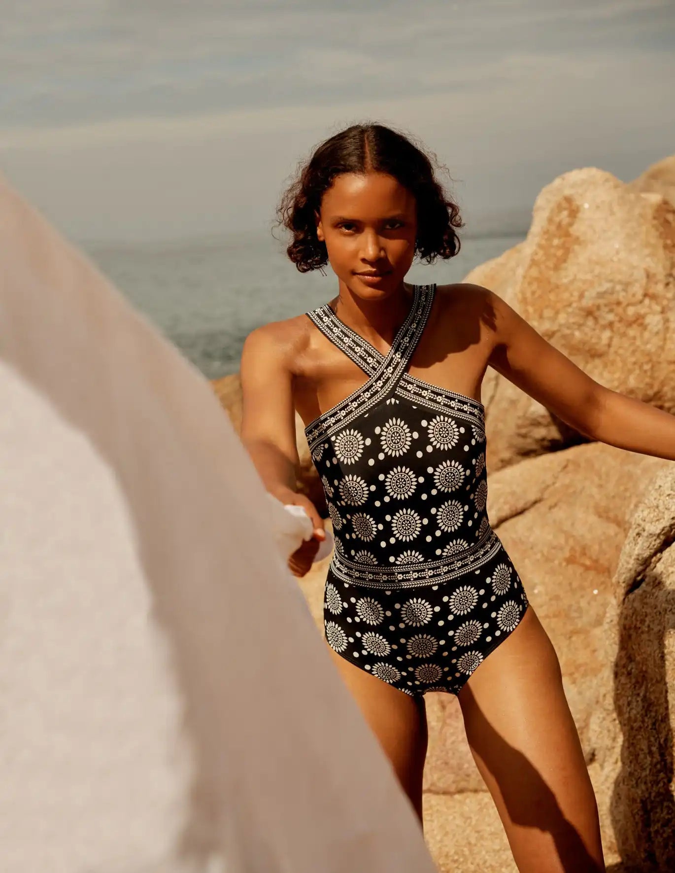 Ethnic Print Retro One Piece Swimsuit